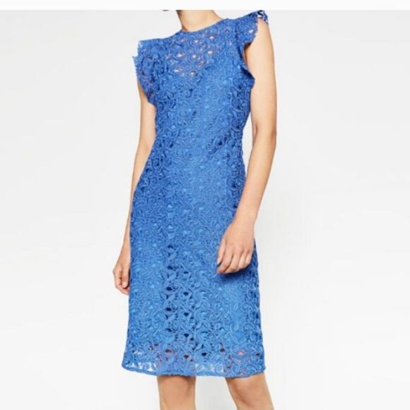 Zara Dresses & Skirts - Zara woman blue guipere lace dress